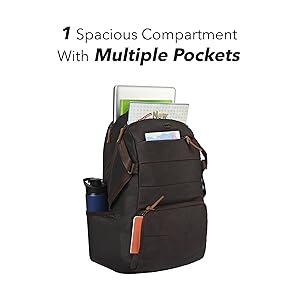 1 Spacious compartment with multiple pockets